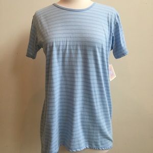 Lularoe Gracie Blue with Stripes